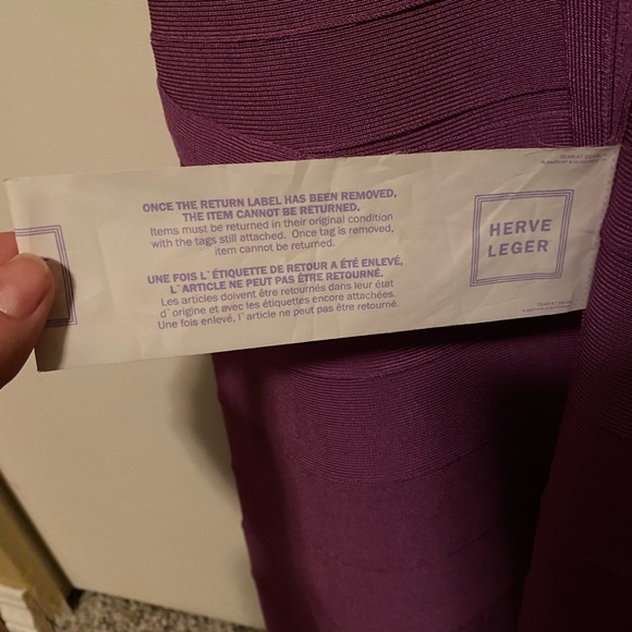 New with tags: Herve Leger “faith” dress (purple) - Picture 4 of 6